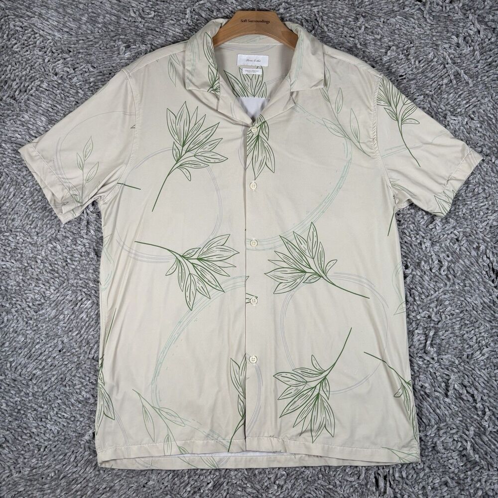 Porter & Ash Kinetic Stretch Hawaiian Shirt Mens Medium Floral Short Sleeve Golf